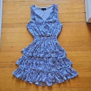 1. ​State, Floral 3-Tiered Ruffle Mini Dress, Blue, EUC Women's XS